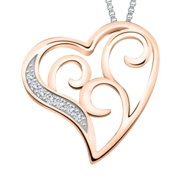 10K ROSE GOLD DIAMOND SET HEART NECKLACE Barthau Jewellers Stouffville, ON