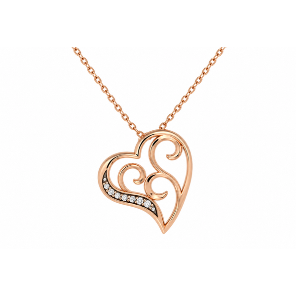 10K ROSE GOLD DIAMOND SET HEART NECKLACE Barthau Jewellers Stouffville, ON