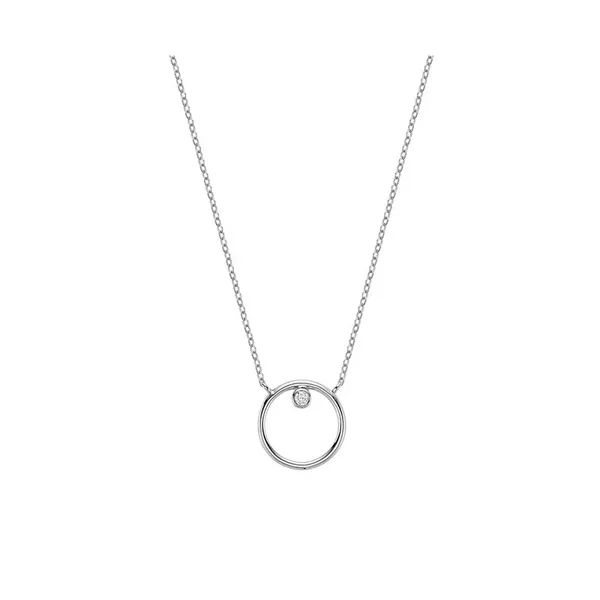 10K White Gold Diamond Set Circle Necklace Barthau Jewellers Stouffville, ON
