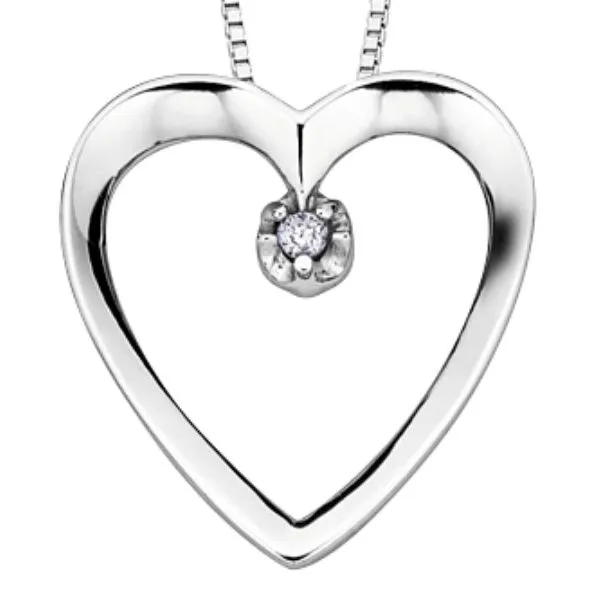 10K White Gold Diamond Set Heart Necklace Barthau Jewellers Stouffville, ON