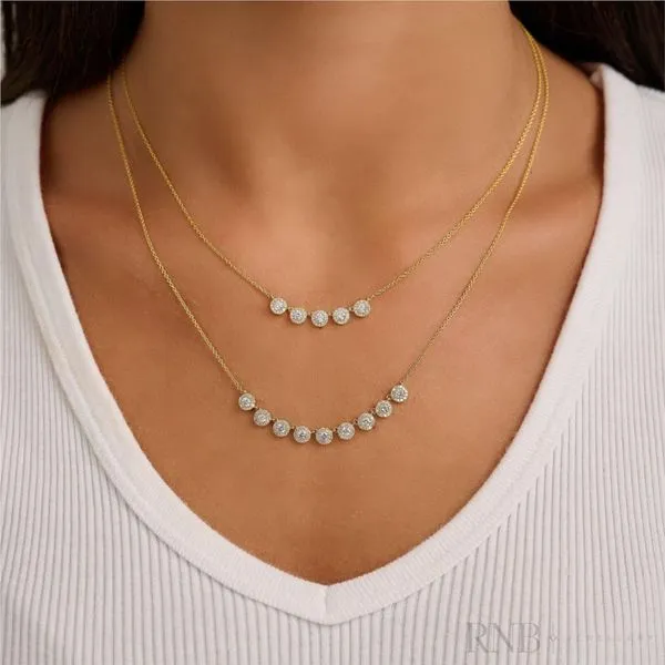 14K Yellow Gold 0.88TW Multi Diamond Halo Necklace Image 2 Barthau Jewellers Stouffville, ON