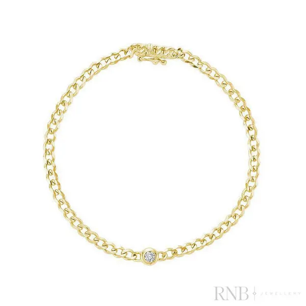 10K Yellow Cuban Link 0.10ct Bracelet Barthau Jewellers Stouffville, ON