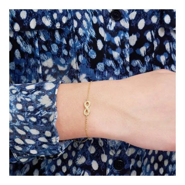 10K Yellow Gold Adjustable Diamond Inifinty Bracelet Image 3 Barthau Jewellers Stouffville, ON