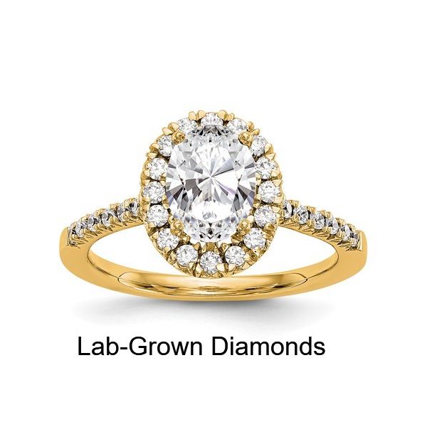 14KW 0.82tw Oval Lab-Grown Diamond Halo Engagement Ring Barthau Jewellers Stouffville, ON