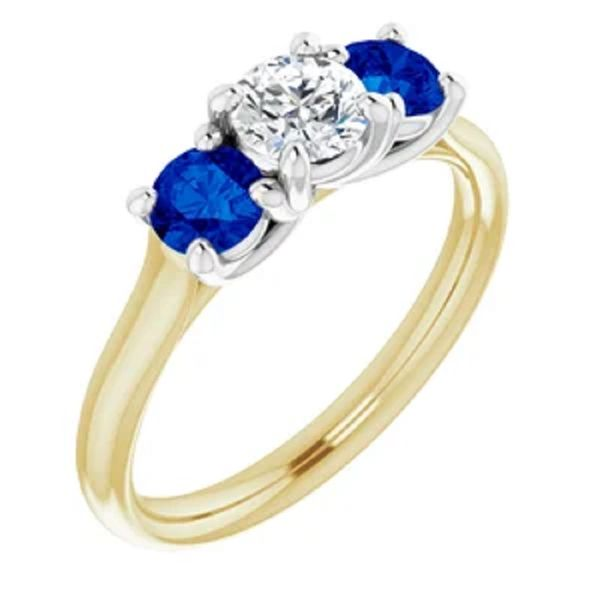 10KY/W Lab-Grown Diamond & Lab-Grown Blue Sapphire Ring Barthau Jewellers Stouffville, ON