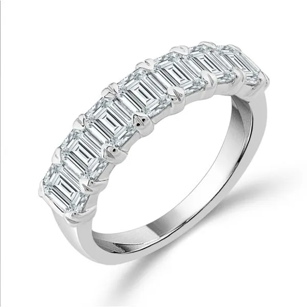 14K White Gold 2.15tw Lab-Grown Diamond (SI+ F+) 7 Stone Emerald Shape Ring Barthau Jewellers Stouffville, ON