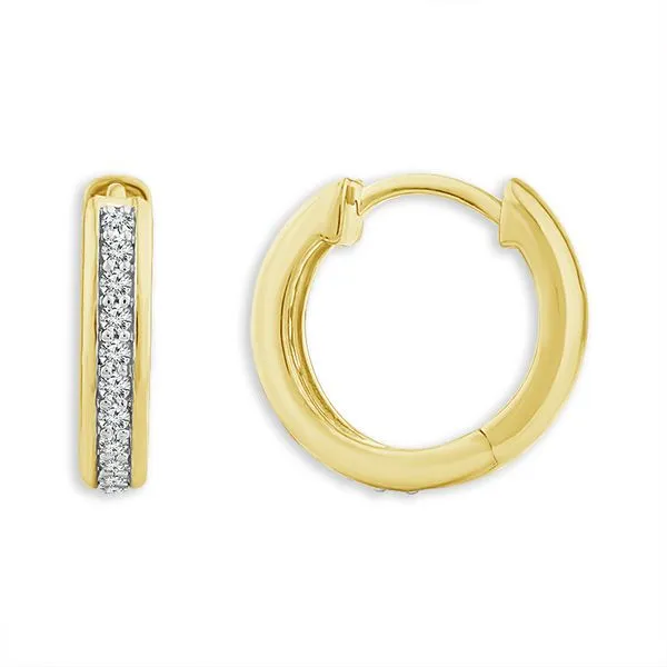 10K Yellow Gold 0.16TW Lab-Grown Diamond Hoop Earrings Barthau Jewellers Stouffville, ON