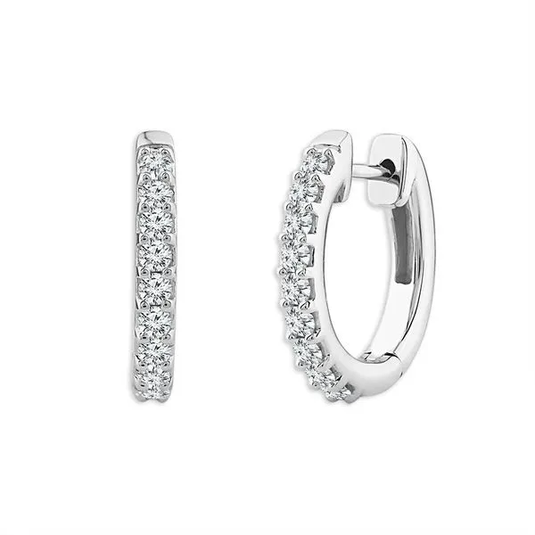 14K White Gold 0.50tw Lab Grown Diamond Hoop Earrings Barthau Jewellers Stouffville, ON