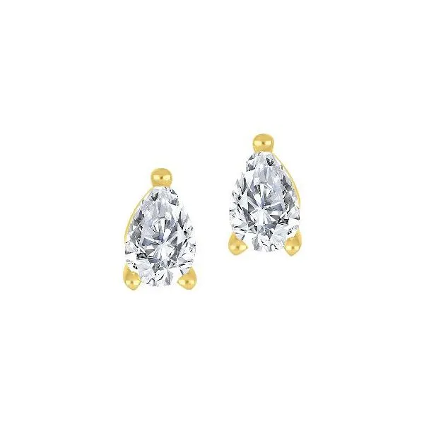 10K Yellow Gold 0.40TW Lab-Grown Pear Shape Diamond Stud Earrings Barthau Jewellers Stouffville, ON