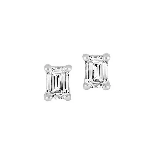 10K White Gold 0.40TW Emerald Cut Lab Grown Diamond Earrings Barthau Jewellers Stouffville, ON
