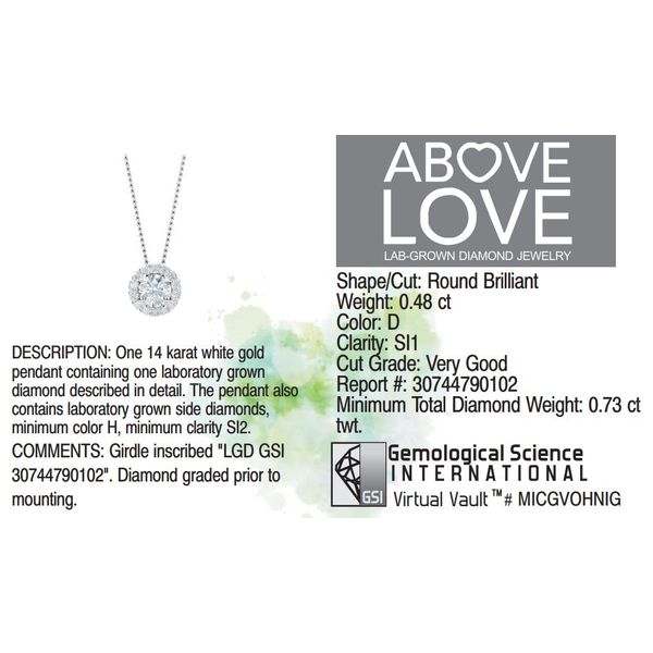 14K White Gold 0.75TW Lab-Grown Diamond Necklace Image 2 Barthau Jewellers Stouffville, ON