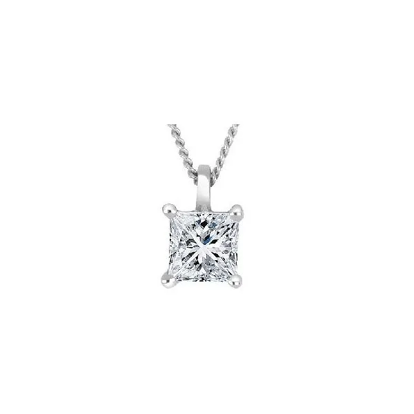 10K White Gold 0.30CT Lab-Grown Princess Cut Diamond Necklace Barthau Jewellers Stouffville, ON