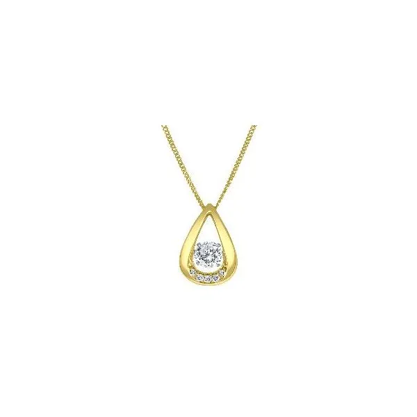 10K Yellow Gold Teardrop 0.25TW Lab Grown Dancing Diamond Necklace Barthau Jewellers Stouffville, ON