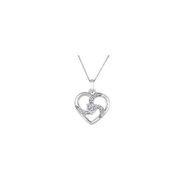 10K White Gold Heart 0.20TW Lab Grown Diamond Nedklace Barthau Jewellers Stouffville, ON