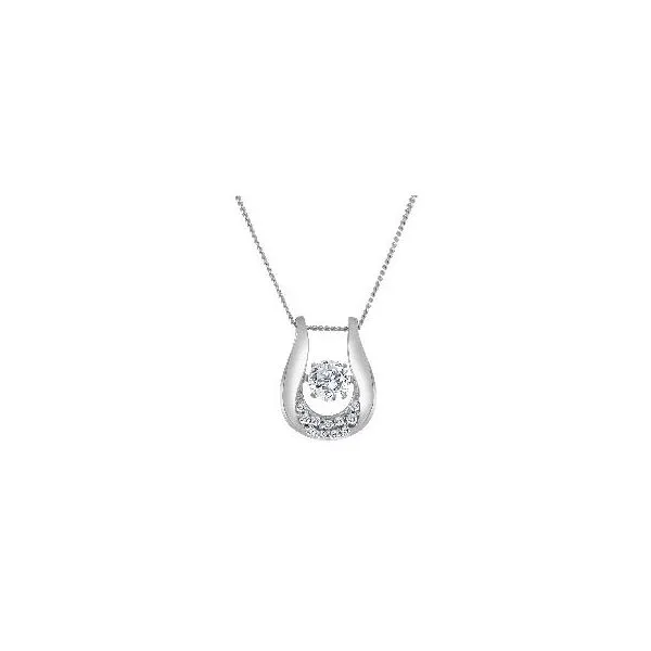10K White Gold Horseshoe 0.30TW Dancing Lab Grown Diamond Necklace Barthau Jewellers Stouffville, ON