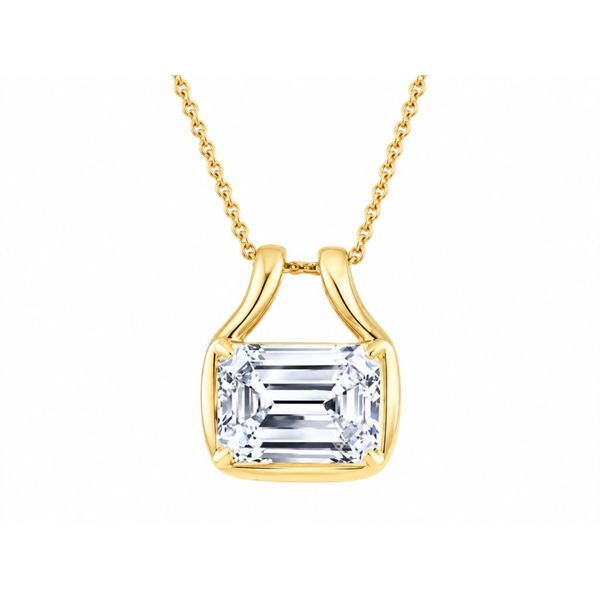 10K Yellow Gold 3.0ct Emerald Cut Lab-Grown Diamond VS+ F+ Necklace Barthau Jewellers Stouffville, ON