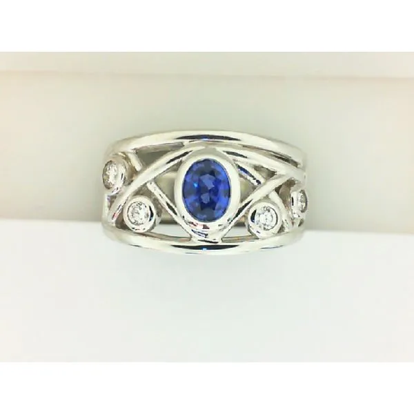 14KW Blue Sapphire & Diamond Ring Image 2 Barthau Jewellers Stouffville, ON