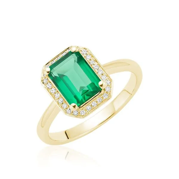 10KY Created Emerald & Diamond Ring Barthau Jewellers Stouffville, ON