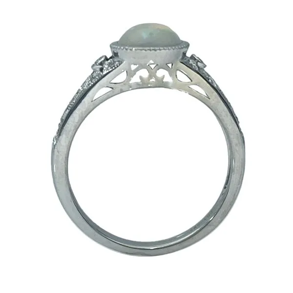 14K White Gold Opal & Diamond Ring Image 2 Barthau Jewellers Stouffville, ON