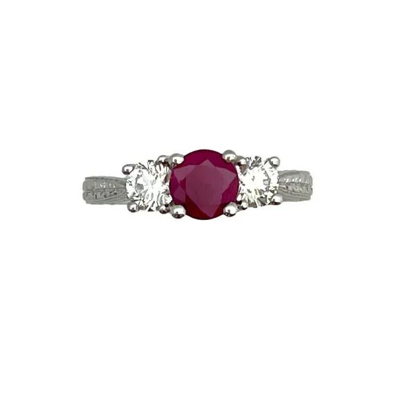 18K White Gold Ruby & Diamond Ring Barthau Jewellers Stouffville, ON