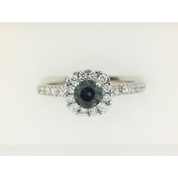 14K White Gold Green Sapphire & Diamond Ring Barthau Jewellers Stouffville, ON