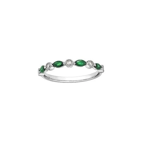 10K White Gold Emerald & Diamond Ring Barthau Jewellers Stouffville, ON