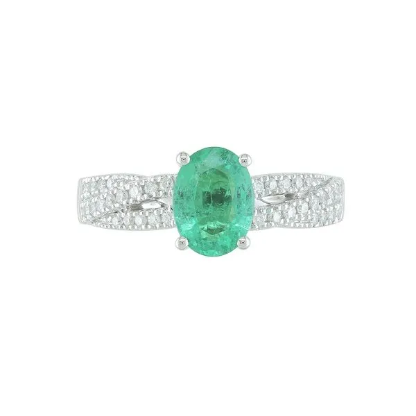 14K White Gold Emerald & Diamond Ring Barthau Jewellers Stouffville, ON