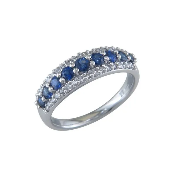 14K White Gold Blue Sapphire & Diamond Ring Barthau Jewellers Stouffville, ON