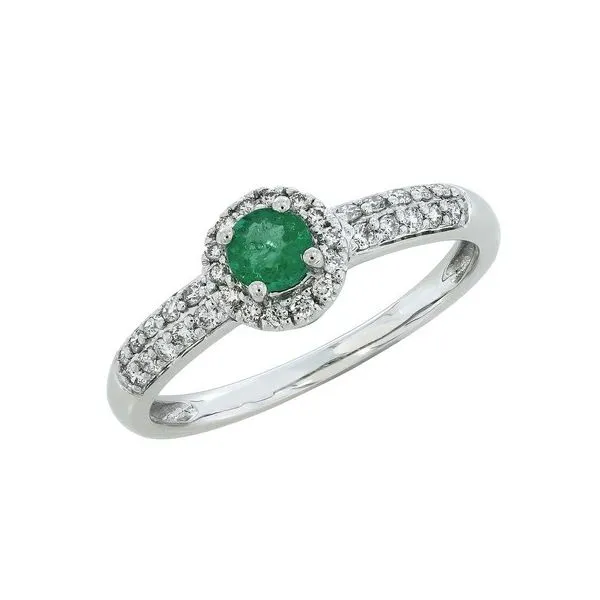 14K White Gold Emerald & Diamond Ring Barthau Jewellers Stouffville, ON