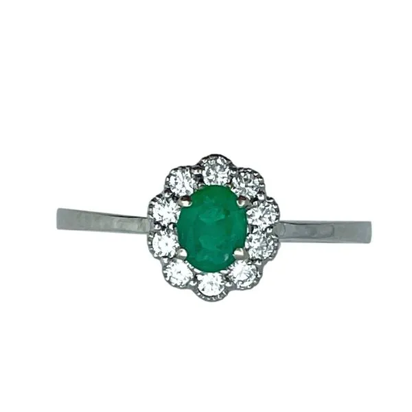 14K White Gold Emerald & Diamond Ring Barthau Jewellers Stouffville, ON