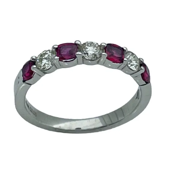 14K White Gold Ruby & Diamond Ring Barthau Jewellers Stouffville, ON