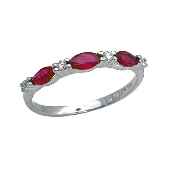14K White Gold Ruby & Diamond Ring Barthau Jewellers Stouffville, ON