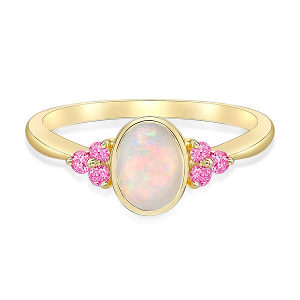 10K Yellow Gold Opal & Pink Tourmaline Ring Barthau Jewellers Stouffville, ON