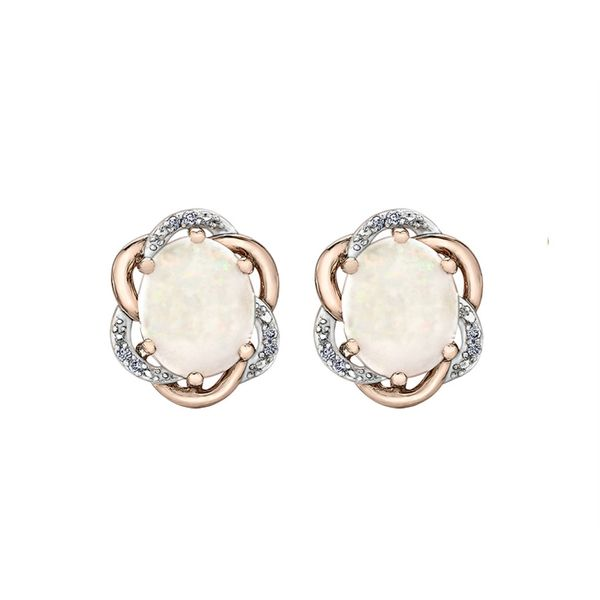 10KR/W Opal & Diamond Earrings Barthau Jewellers Stouffville, ON