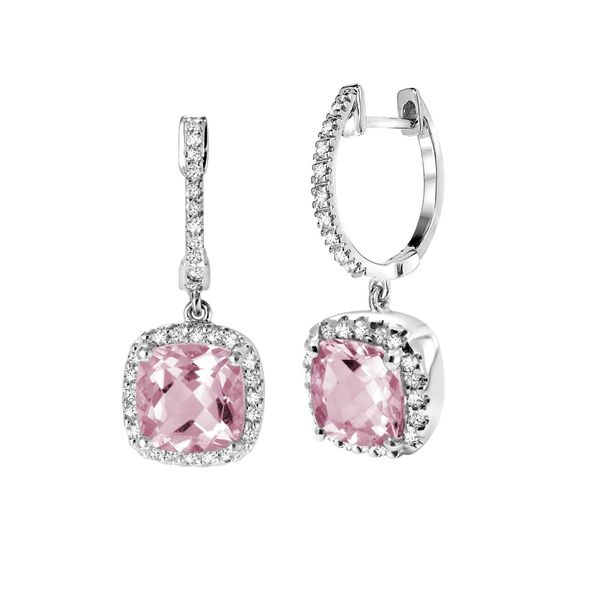 925 Pink Quartz & CZ Earrings Barthau Jewellers Stouffville, ON