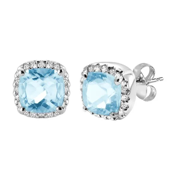 925 Sky Blue Topaz & CZ Earrings Barthau Jewellers Stouffville, ON