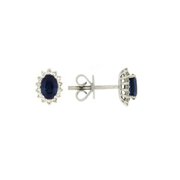 14KW Blue Sapphire & Diamond Earrings Barthau Jewellers Stouffville, ON