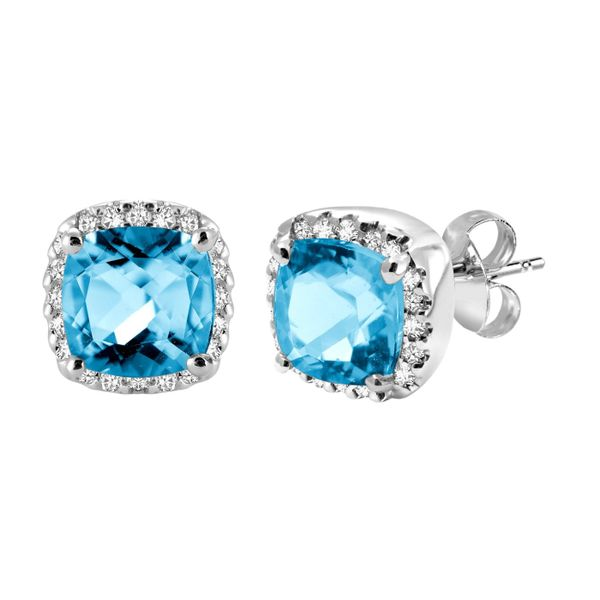 10KW Blue Topaz & Diamond Earrings Barthau Jewellers Stouffville, ON