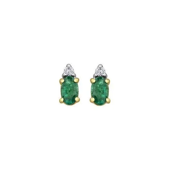 10KY Emerald & Diamond Earrings Barthau Jewellers Stouffville, ON