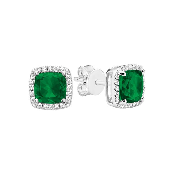 10KW Created Emerald & Diamond EArrings Barthau Jewellers Stouffville, ON