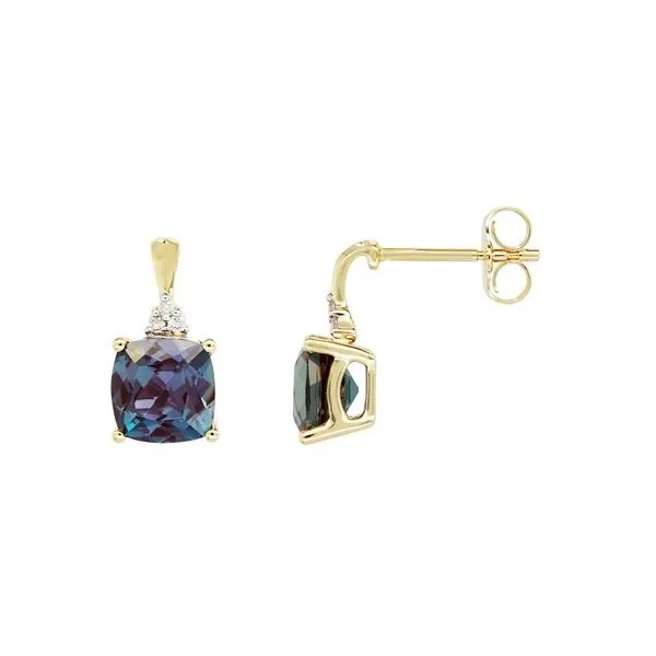 14KY Lab-Created Alexandrite & Diamond Earrings Barthau Jewellers Stouffville, ON
