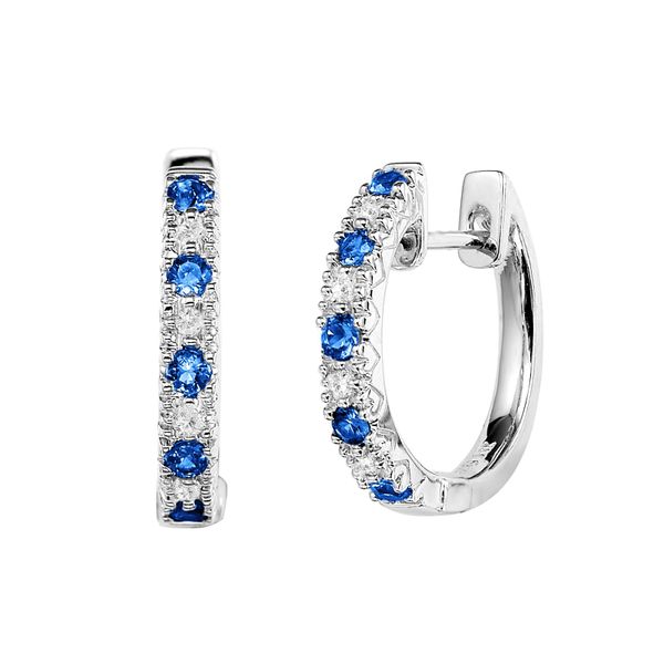 Sterling Silver Blue Sapphire & Cubic Zirconia Earrings Barthau Jewellers Stouffville, ON