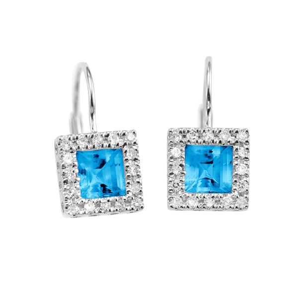 Sterling Silver Blue Topaz & Cubic Zirconia Earrings Barthau Jewellers Stouffville, ON