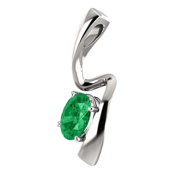 14K White Gold Emerald Necklace Barthau Jewellers Stouffville, ON