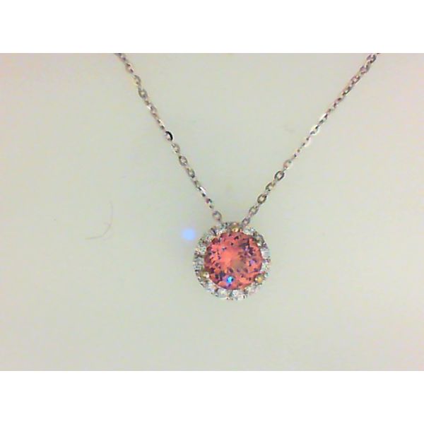 14KW Lotus Garnet & Diamond Necklace Barthau Jewellers Stouffville, ON