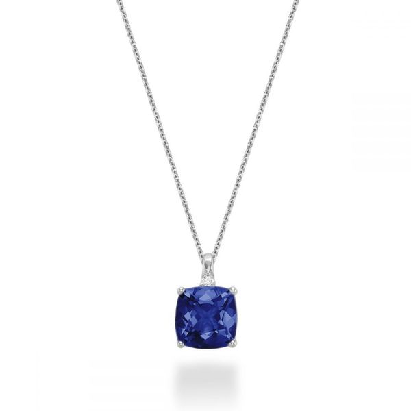 10KW Created Blue Sapphire & Diamond Necklace Barthau Jewellers Stouffville, ON