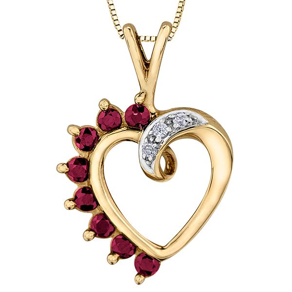 10KY Ruby & Diamond Necklace Barthau Jewellers Stouffville, ON