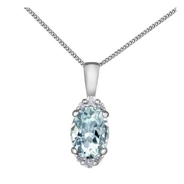 10KW Aquamarine & Diamond Necklace Barthau Jewellers Stouffville, ON