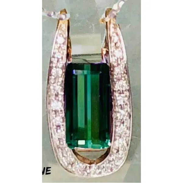 14K White Gold TOURMALINE & DIAMOND NECKLACE Barthau Jewellers Stouffville, ON