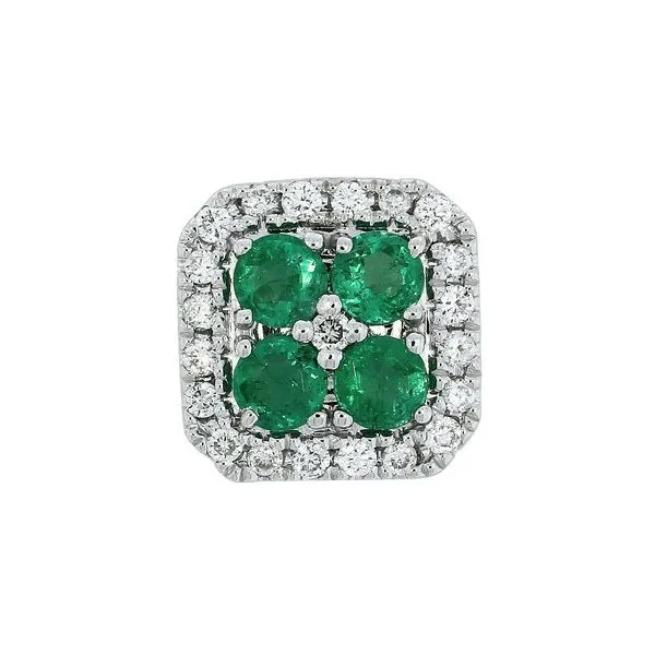 14K White Gold EMERALD & DIAMOND NECKLACE Barthau Jewellers Stouffville, ON